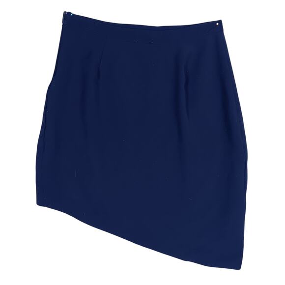 TOBI Asymmetrical Skirt Size Small Navy Blue Side Zipper Closure No Pockets - Picture 6 of 11